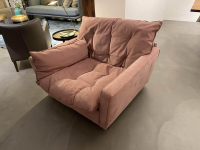 Baxter - Sessel Sorrento Leder Kashmir Vin Rosa Braun Keder Ton In Ton Ohne Fäden Mit Drehbasis - 3