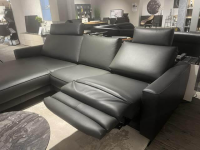 WK Wohnen - Ecksofa WK 605 Variatione Leder 9 Montana Basalto Grau - 4