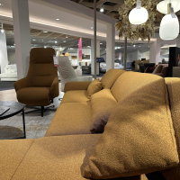 himolla - Sofagarnitur Sofa 1462 Sessel 7364 Large Stoff Q2Loop Chips Gelb Metallfuß Anthrazit Sessel Mit Herz-Waage-Funktion - 3