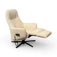 himolla - Sessel 7578 S-Lounger Stoff Q2 Loop Vanilla Cremeweiß Sternfuß Metall Schwarz Inkl. Akku - 9