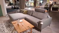 Global - Ecksofa Oviedo Stoff Catona Grey Grau Füße Metall Schwarz Mit Motorischer Relaxfunktion - 4