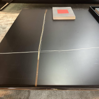 Cassina - Couchtisch Mex Hi Platte Marmor Sahara Noir Schwarz Tablett Eiche Schwarz Gebeizt Gestell Metall Verchromt - 3