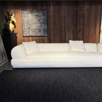 Minotti - Sofalandschaft Supermoon Stoff Teddy 01 Gesso Beige Creme Rahmen Bronze Glänzend Lackiert - 2