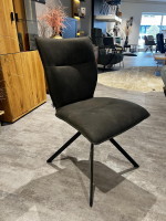 Natura - 4er-Set Stuhl Nottingham Stoff Microfaser Aberdeen Anthrazit Stativ Gestell Eisen Schwarz - 3