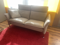 Erpo - Sofa Porto Leder Pearl 42 Beige Weiß Füße 81 Hochglanz Inklusive Kissen - 7