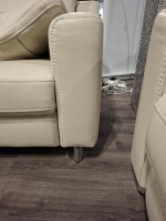 Hukla - Garnitur Sofastyle Leder BelVita Ecru Beige Metall Eckfuß 2 Sofas - 4