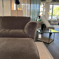 Edra - Sofa Grande Soffice Stoff Tessto 8568 Grau Füße Schwarz inkl. Hocker - 3