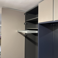 Schönbuch - Cabinet Stripes Pebble 59 Gray And Midnight Blue 51 Blue Gray Lacquered Bench Upholstery Midnight Blue - 8