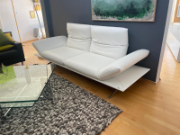 Koinor - Sofa Francis Leder Bull Latte Weiß Füße Metallkufe Nickel Satiniert - 8