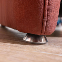 OrthoSedis - Polstergarnitur Stoff Ares Bordeaux Rot Fuß Aluminium Poliert Inklusive Kissen - 10