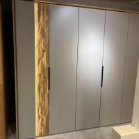 Wöstmann - Schlafzimmer WSL 8800 Lack Samtgrau Mit Spaltholz-Akzent Stoff Lightgrey Grau Mit Akzentlicht - 3