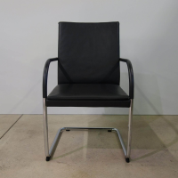 Walter Knoll - Freischwinger George 1577 Leder Cashmere 1314 Slate Schwarz Gestell Rundrohrstahl Hochglanz Verchromt - 4