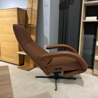Jori - Relaxsessel Yoga 3391 Multi-Move Medi in Celia Tabacco Braun Metallgestell Gewellt Lackiert Schwarz Mit Motorischer Rückenlehne Inkl. Verstellbarer Kopfstütze - 2