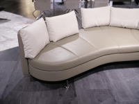 De Sede - Sofa DS 167 Landschaft Leder Select Taupe Grau Füße Edelstahl Inklusive Kissen - 11