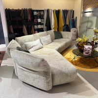 Contur - Wohnlandschaft CO Motone Stoff Lyon 07 Papyrus Beige Grau Fuß Verdeckter Gleiter Inklusive Kissen - 6