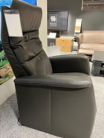 Activineo - Sessel Baccara Leder WM Anthrazit Füße Rollen Schwarz Mit Ausklappbarer Fußablage - 6