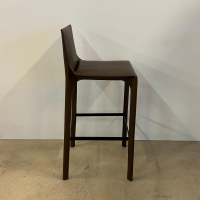 Walter Knoll - Barhocker Saddle Chair 1248 Leder Saddle Khaki Braun Fußstütze Stahl Schwarz Mit Kunststoffgleitern - 3