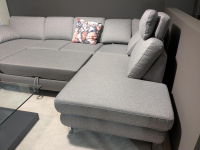 Musterring - Ecksofa MR 365 Stoff 2 Twice Grau Füße Verchromt mit Kopfstütze - 3