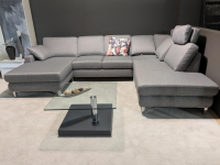 Musterring - Ecksofa MR 365 Stoff 2 Twice Grau Füße Verchromt mit Kopfstütze - 9