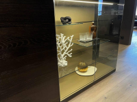 Interlübke - Sideboard Just Cube Light Front Und Außenseiten Mooreiche Braun D75 Korpus Lack Gelb Beige Vitrine Grauglas - 5