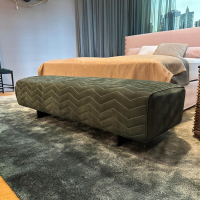 Minotti - Bank Quincy Chevron Leder Nabuk 30 Malachite grün Gestell Metall Brandy Anthrazit Glänzend Lackiert - 3