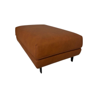 himolla - Sofahocker 1456 Leder Leonessa Almond Braun Gestell Metall Schwarz Pulverbeschichtet - 2