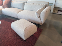 Jori - Ecksofa Eden Stoff Thuile C0002 Grau Creme Fuße Metall Bronze Schwarz Pulverbeschichtet Inklusive Hocker Und 3 Kissen - 4