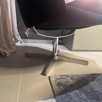 De Sede - Sessel Lomo Stoff Samt Dunkelblau Gestell Verchromt Inklusive Hocker - 3