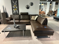 Erpo - Ecksofa CL 500 Leder 43 Mocca Braun mit Fuß- und Kopfstütze - 5