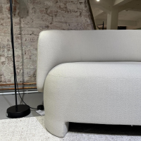 Ligne Roset - Sofa Taru Stoff Vidar Silice Beige Gestell Stahlrohr Inklusive Hocker - 9