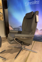 Stressless - Relaxsessel Rome Mit Hohem Rücken Leder Cori Grey GrauGestell Cross Aluminium Chrom Inklusive Hocker - 2