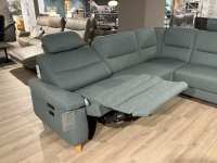 Arco - Ecksofa Nassau Stoff Q2 Melite Gletscher Grün Grau Fuß Eiche Geölt - 6