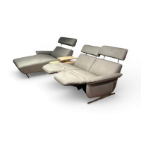 himolla - Ecksofa 4254 Leder Leonessa Fjord Grau Füße Metall Schwarz Inkl. Elektr. Kopfteilverstellung, Rücken und Fußteilverstellung - 5