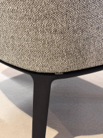 Poliform - 2er-Set Sessel Jane Stoff Skyros Grau Gestell Ulme Schwarz - 2