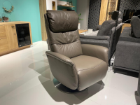 himolla - Sessel Cumulus Quartet 9720 Emil 24L42 R Leder 71 Torro Vulkan Braun Grau Teller Edelstahloptik - 5