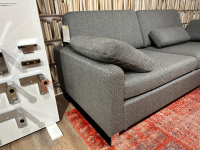 Brühl - 2er Set Sofa Alba Stoff 4491 93 Grau Metallkufe Glänzend Verchromt Mit Klappbarem Armteil - 2