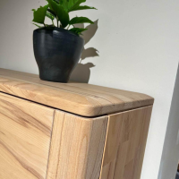 Natura - Highboard Cartago Astbuche Massiv Bianco Geölt Weißgeölt Gestell Metall Anthrazit - 6