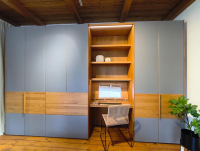 Team 7 - Kleiderschrank Valore Eiche Natur Geölt Front Farbglas Mittelgrau Matt Korpus Buche Mit Beleuchtung - 7