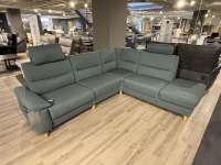 Arco - Ecksofa Nassau Stoff Q2 Melite Gletscher Grün Grau Fuß Eiche Geölt - 5