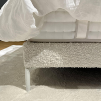 Schramm - Bett Cleo Origins Complete Stoff Maxim 2130 Wollweiß Füße Metall Weiß Getaucht Inklusive 2 Matratzen - 8