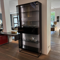 Kettnaker - Vitrine Soma Rauchglas Und Schwarzglas Gittergestell Schwarz Mit Beleuchtung - 3