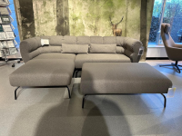 Brühl - Sofa Magnolia Stoff 5275 0096 Grau Füße Stahl Schwarz Pulverbeschichtet Inklusive Hocker - 6