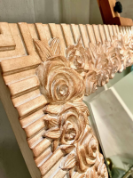Deknudt - Spiegel Rahmen Holz Rosenmuster Terracotta Rosa Rot Mit Facettenschliff - 3