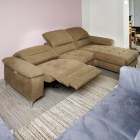 Carina - Upholstered suite 2600 Motorized Cover Clash olive Metal feet chrome glossy - 2