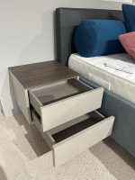 Novamobili - Nachtkommode Living 2023 Lack Visone Matt Grau Innen Perla 46 Abdeckplatte 72 Noce - 8