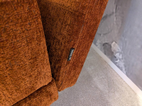 Brühl - Ecksofa Amber Stoff 44 0050 Orange Füße Verchromt mit 5 Kissen - 10