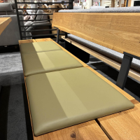 Wimmer - Essgruppe Zweigl Holz Rustikale Asteiche Leder Colorado 546 Olivegrün Grün Gestell Metall RAL7021 Schwarzgrau - 6