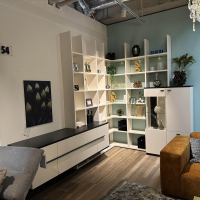 Gwinner - Wohnwand LS 561220 PG1 Lack Seidenmatt Weiß Und Anthrazit Inklusive LED-Beleuchtung - 2