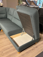 Arco - Ecksofa Nassau Stoff Q2 Melite Gletscher Grün Grau Fuß Eiche Geölt - 3