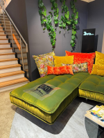 Bretz - Ecksofa Ohlinda Stoff Midsummer Olive Gold Orange Gobelin Grün Gelb Orange - 6